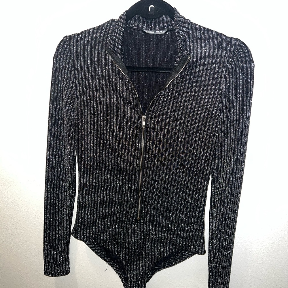 Long Sleeve Glitter Bodysuit
